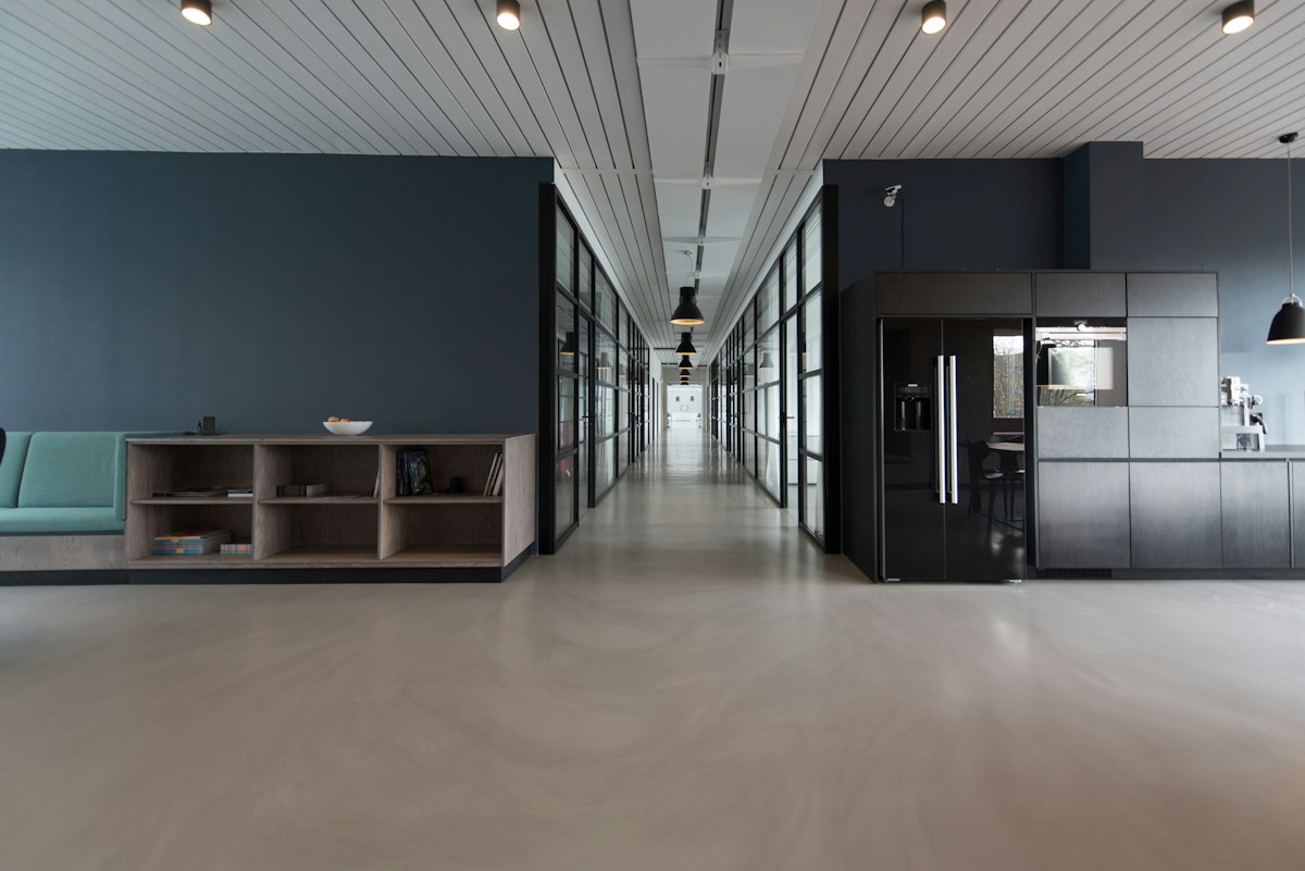 Modern office workspace with natural light suited to client meetings
